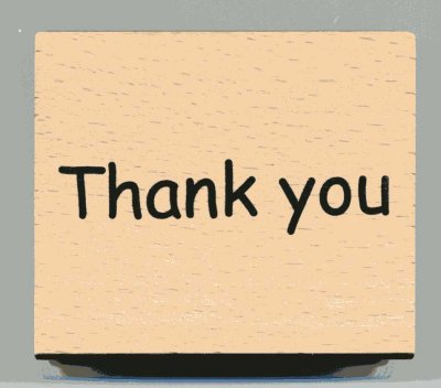 Wood Mounted Rubber Stamp - Thank You